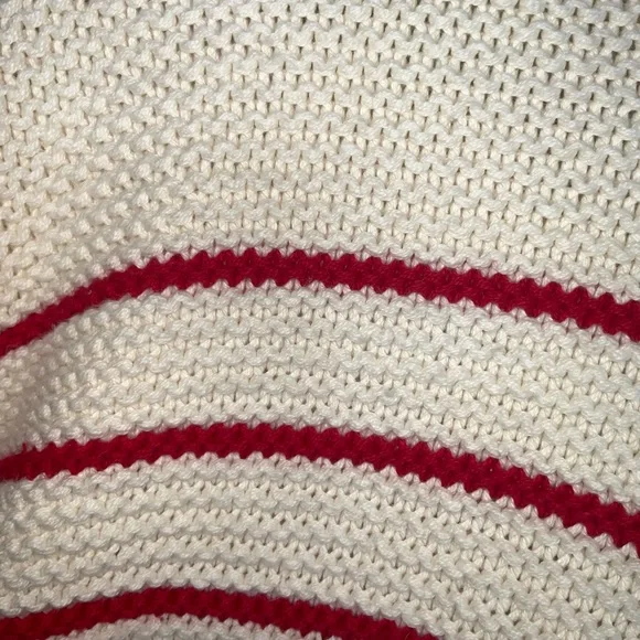 Alex Mill Cream and Red Striped Button Back Sweater - Picture 4 of 9